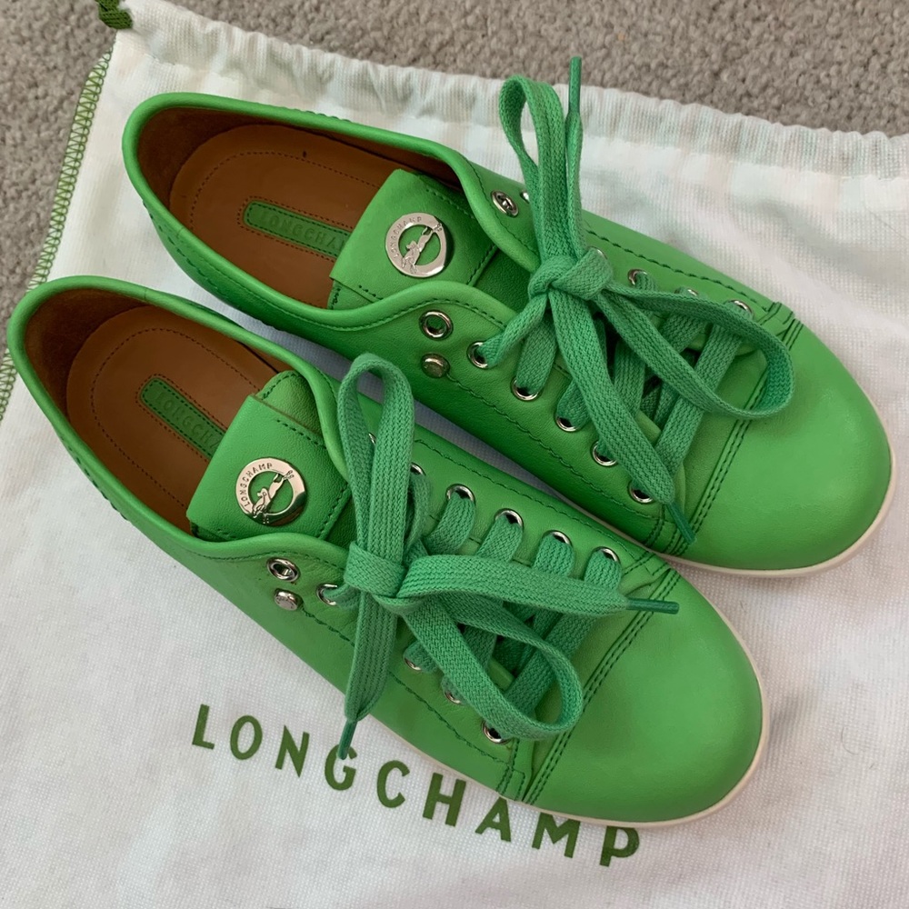 EUC Longchamp le Pliage Leather Sneaker 37 - sz 6!
